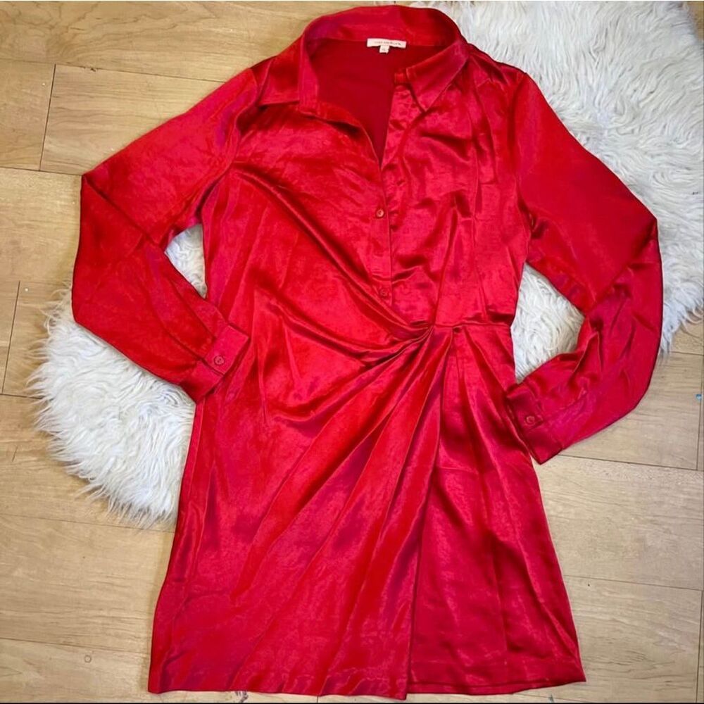 Skies are Blue red satin small